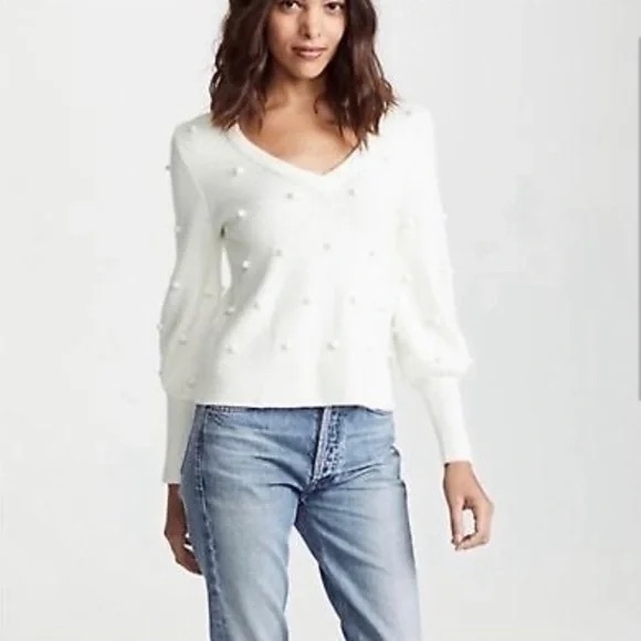 Madewell Bobble Dashwood V-Neck Sweater in Coziest Yarn - Picture 2 of 2